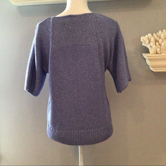 NWT Chico's Textured Shine Roz pullover sweater in Kyanite Blue size 1 ( 8-10) M - Picture 5 of 6